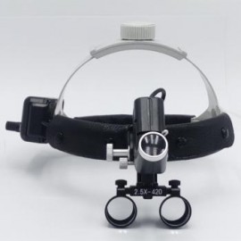 DY-105 Dental quirúrgico médico 2.5X420mm lupa con luz de cabeza LED