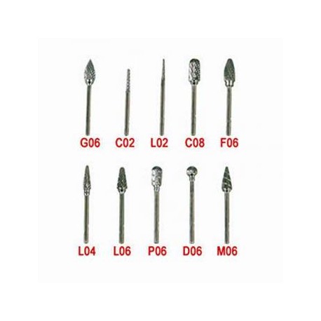 10 PCS Fresa de carburo de tungsteno Kit