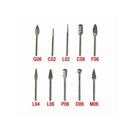 10PCS Tungsten Carbide Burs