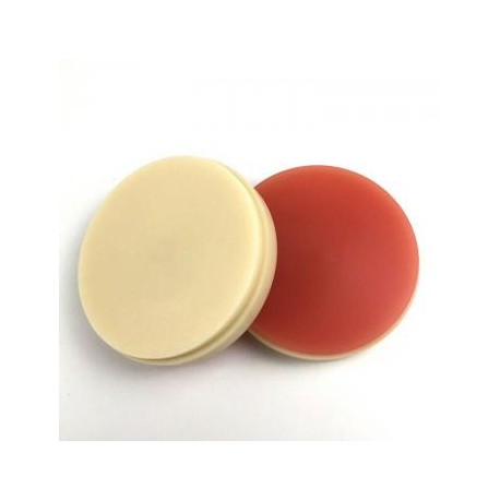 1 Pcs Disco de bloques de PMMA dental de dos colores A2 + rosa OD98 * 25 mm