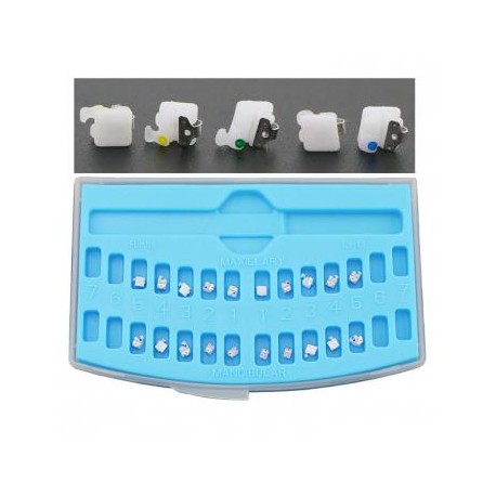 Hubit Corea Dental Ortodoncia autoligado Brackets de cerámica Roth 022 345 ganchos