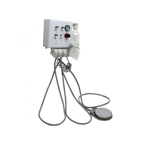 Unidad de turbina dental portátil de pared +jeringa de 3 vías + 2 Pcs tubos de pieza de mano