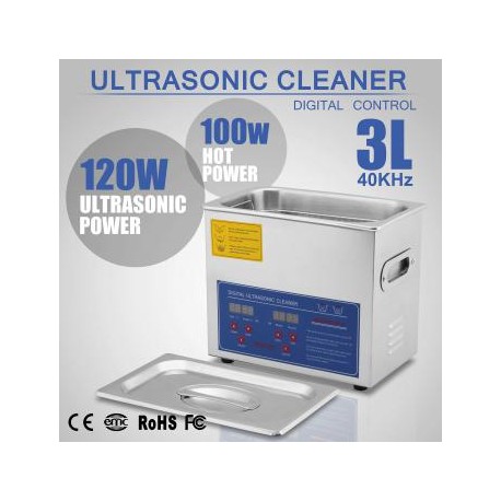 3L Compacto Máquina Limpiadora Ultrasónica de Acero Inoxidable SUS304