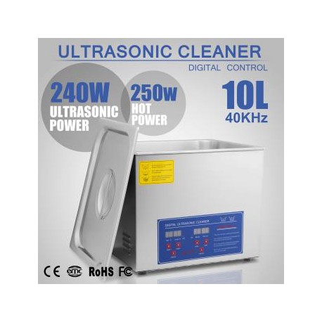 10L Gran CapacidaMáquina Limpiadora Ultrasónica de Acero Inoxidable SUS304 JPS-40A