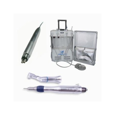 Greeloy® Unidad portátil GU-P204 + Dental Aire Escalador + YUSENDENT® Pieza de Mano Kit