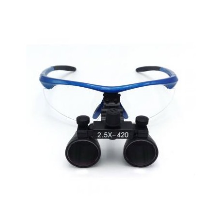 Lupa binocular médica quirúrgica dental 2.5X420mm vidrio óptico DY-101