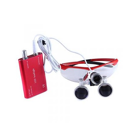 Lupas quirúrgico dental 3,5 x R con cabeza luz LED