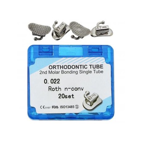 20 Set/caja Tubo bucal solo Roth 0.022 2nd Molar de la vinculación ortodóntica